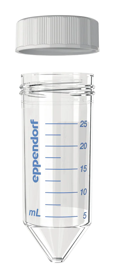 艾本德Eppendorf Conical Tubes 25 mL 帶螺旋蓋, 25 mL, 無菌、無熱原, 無RNase和DNase, 無DNA, 無色, 200 個 (8 包 × 25 個)